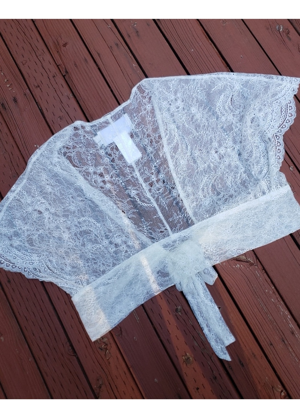 *RARE* David's Bridal White Lace Bridal Wrap Scarf